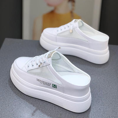 Surface Platform Heel-free Lazy Stylish And Lightweight White Shoes