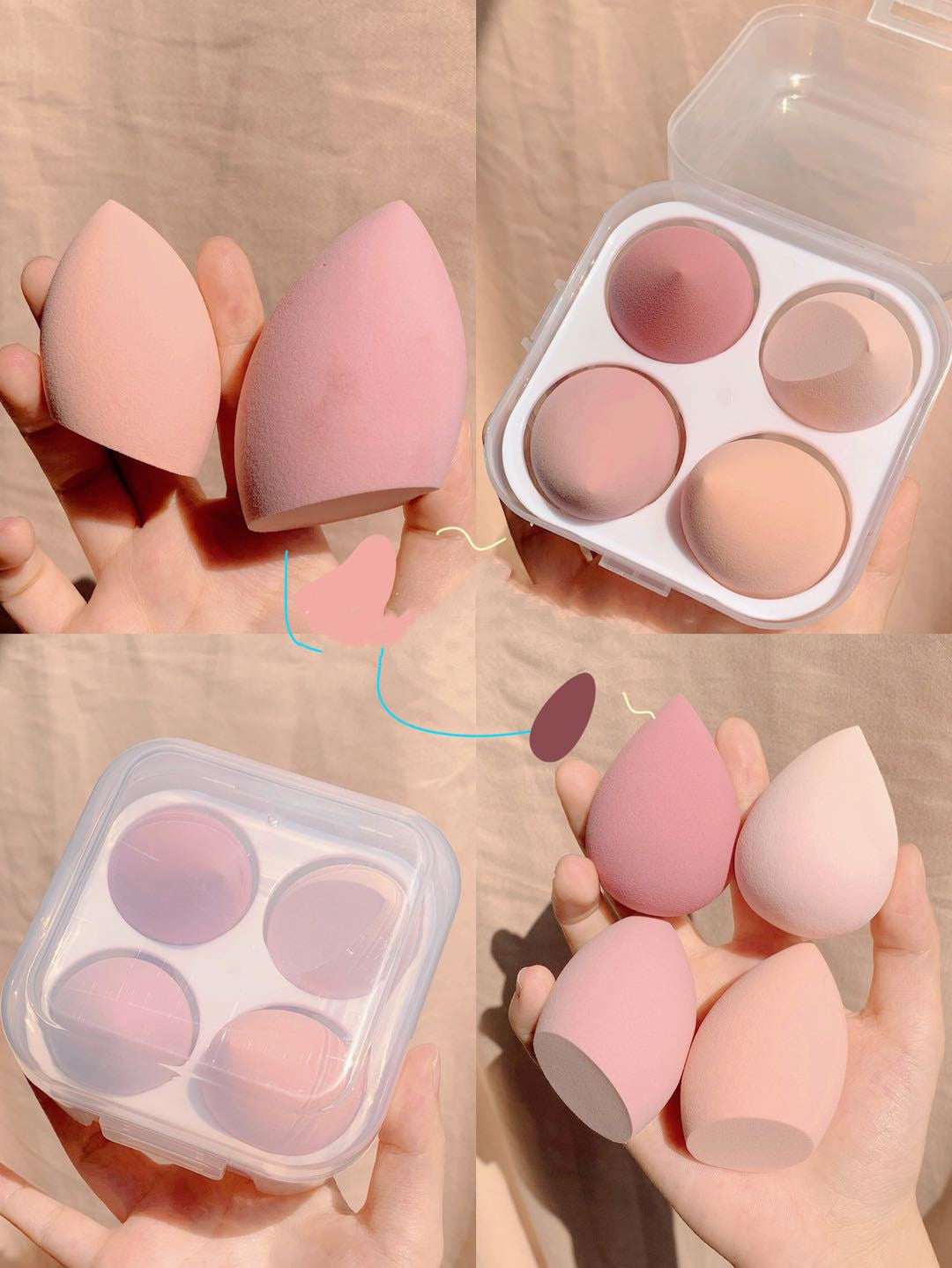 Makeup egg box for women's