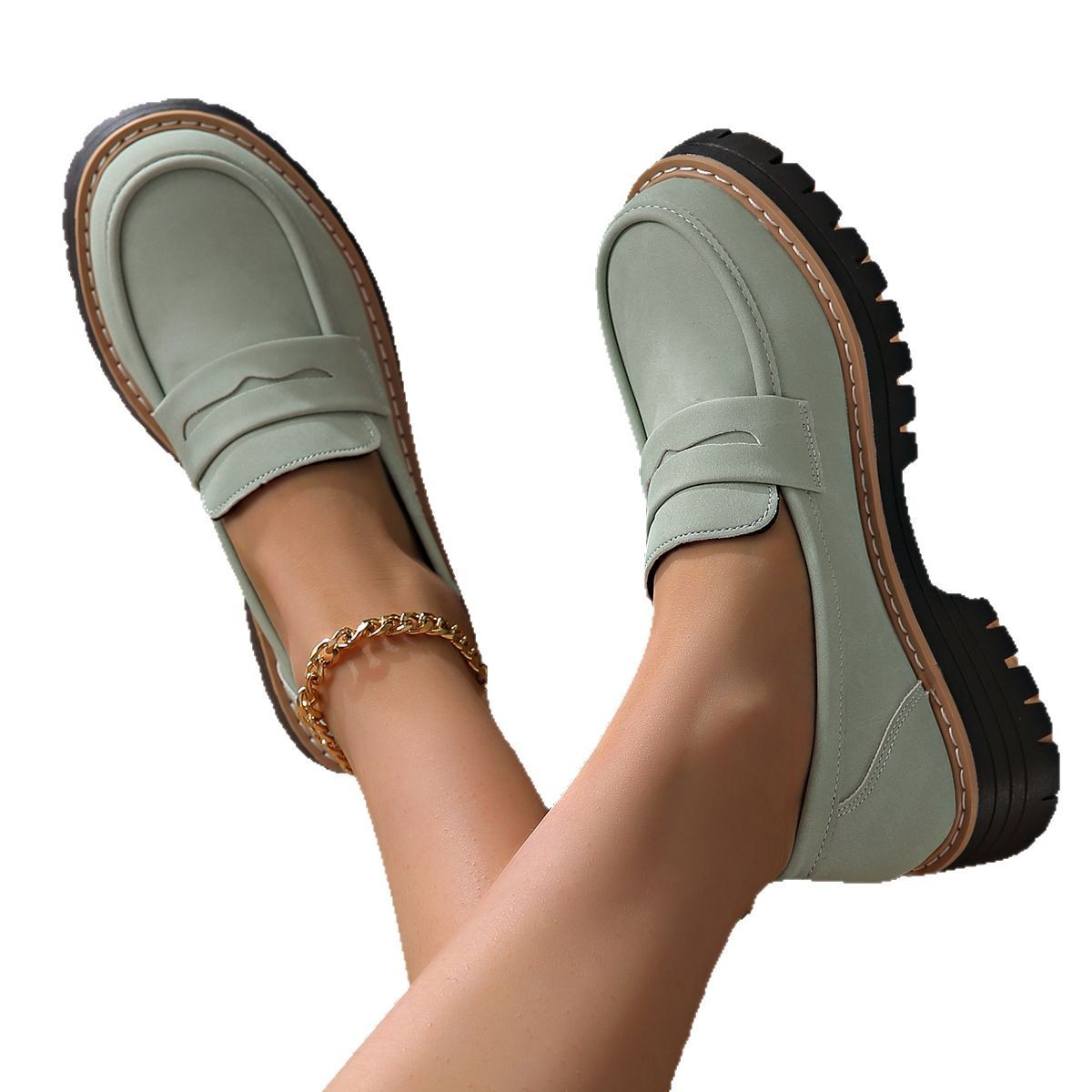 Women's Retro Solid Color Plus Size Casual Platform Shoes