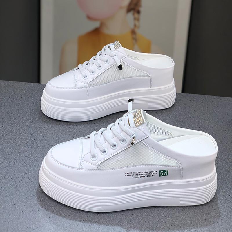 Surface Platform Heel-free Lazy Stylish And Lightweight White Shoes