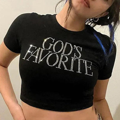 American Retro Printed Foreign Trade T-shirt Cute Solid Color