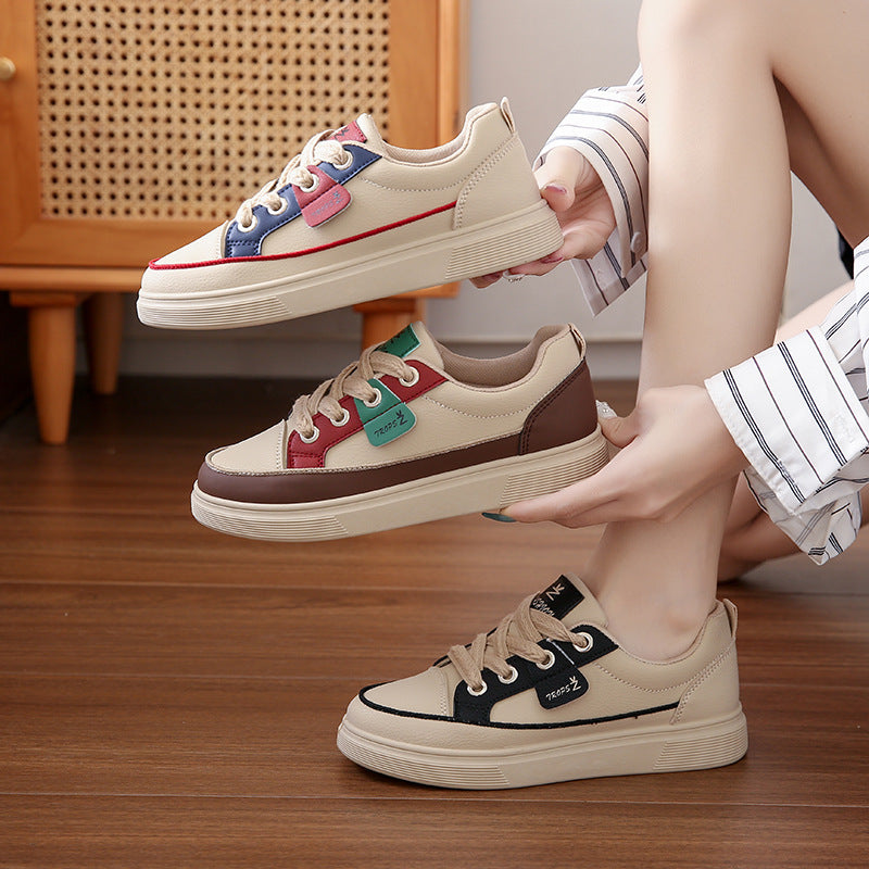 Women's Korean-style Comfortable White Platform Sneakers