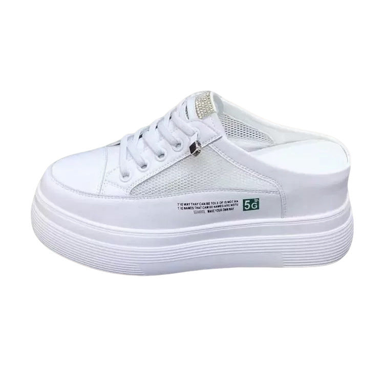 Surface Platform Heel-free Lazy Stylish And Lightweight White Shoes