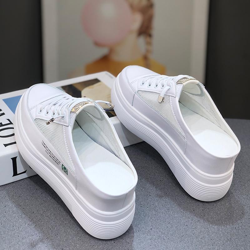 Surface Platform Heel-free Lazy Stylish And Lightweight White Shoes