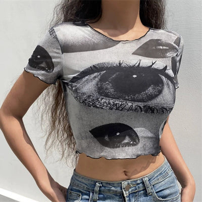 American Retro Printed Foreign Trade T-shirt Cute Solid Color