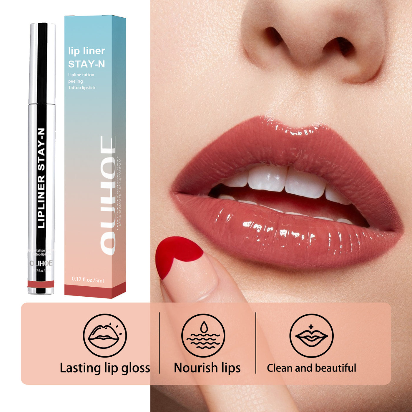 Waterproof Long Lasting Plump Soft Lip Gloss Makeup Cosmetics