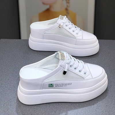 Surface Platform Heel-free Lazy Stylish And Lightweight White Shoes